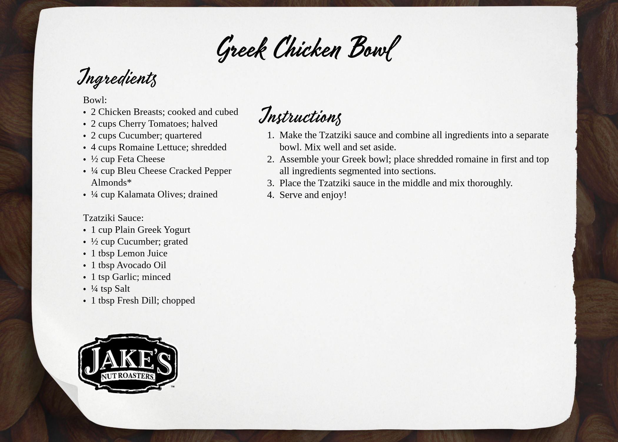 Greek Chicken Bowl JNR 2